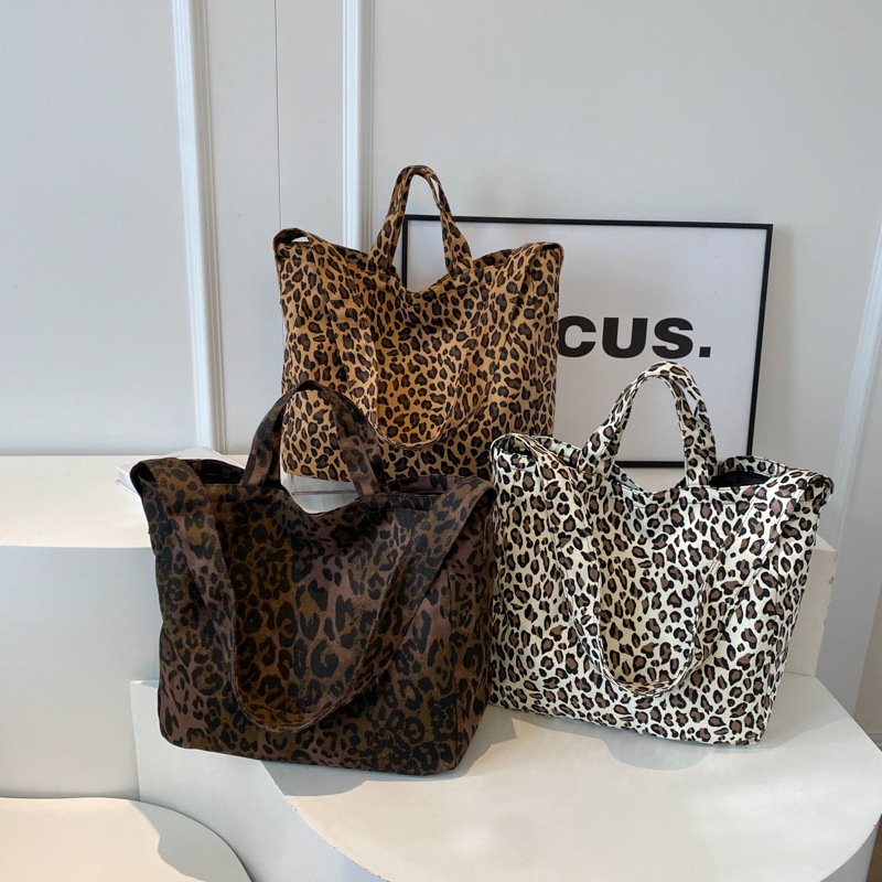 Leopard Print Tote New Autumn Winter Trendy And Unique Color-blocking Large-capacity Shoulder Bag, Fashionable Retro_voghion.com