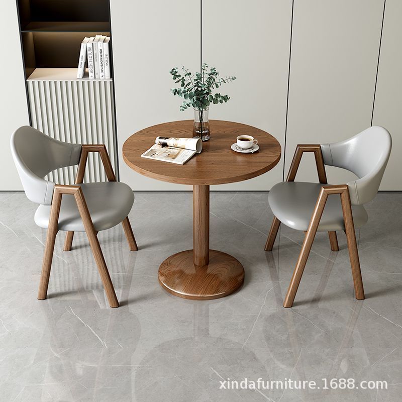 Light Luxury Dining Table and Chair Set for Small Apartments, Milk Tea Shops, Cafes, Apartments, Hotels, Balconies, Leisure Areas, Reception, and Meeting Tables
