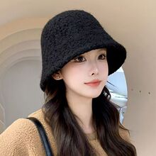 帽子女款冬季2026新款渔夫帽秋冬素颜显脸小水桶帽纯色保暖盆帽潮