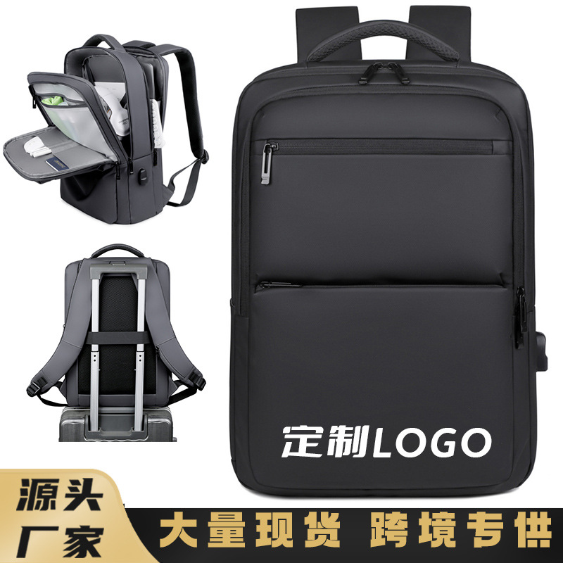 Mochila de Negocios para Laptop de Tela Oxford y Cuero PU Impermeable para Viajes de Negocios