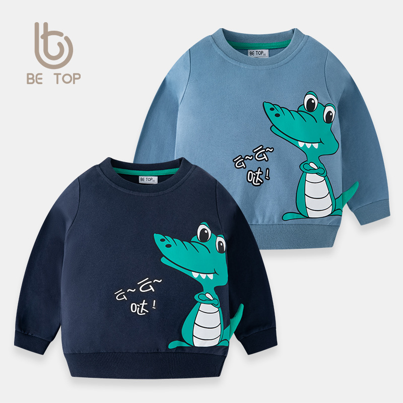 Sudadera para Niños, Primavera y Otoño 2025, Camiseta Infantil con Cuello Redondo y Estampado de Dinosaurios, Top Deportivo de Manga Larga, Ropa Infantil al por Mayor, Dropshipping image 3