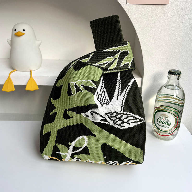 Bolso de punto de flores versión coreana del bolso de hombro de diseño de nicho de moda ins