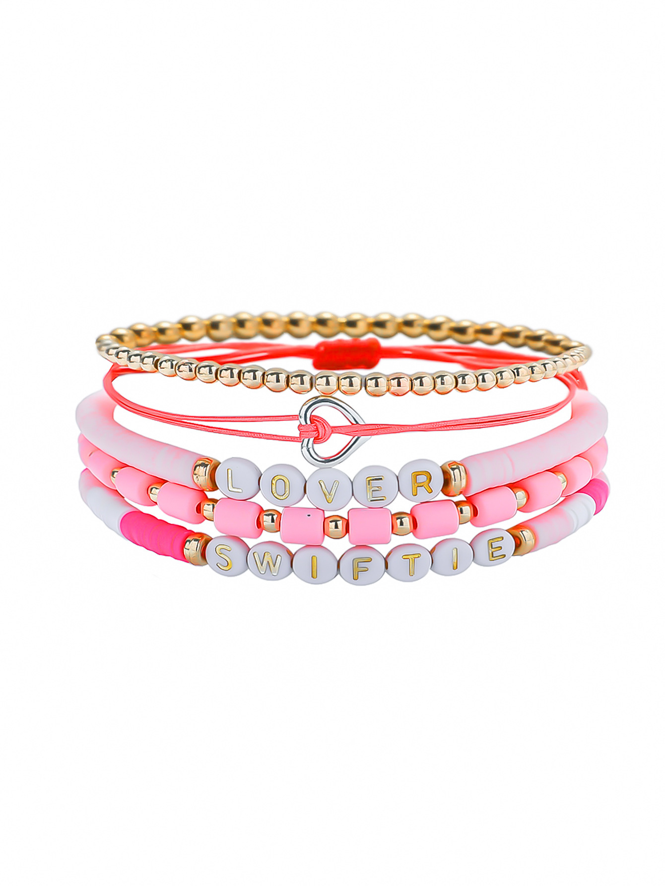 Color mezcla y partido suave cerámica pulsera carta número amor sol capas pulsera traje amistad pulsera joyería al por mayor