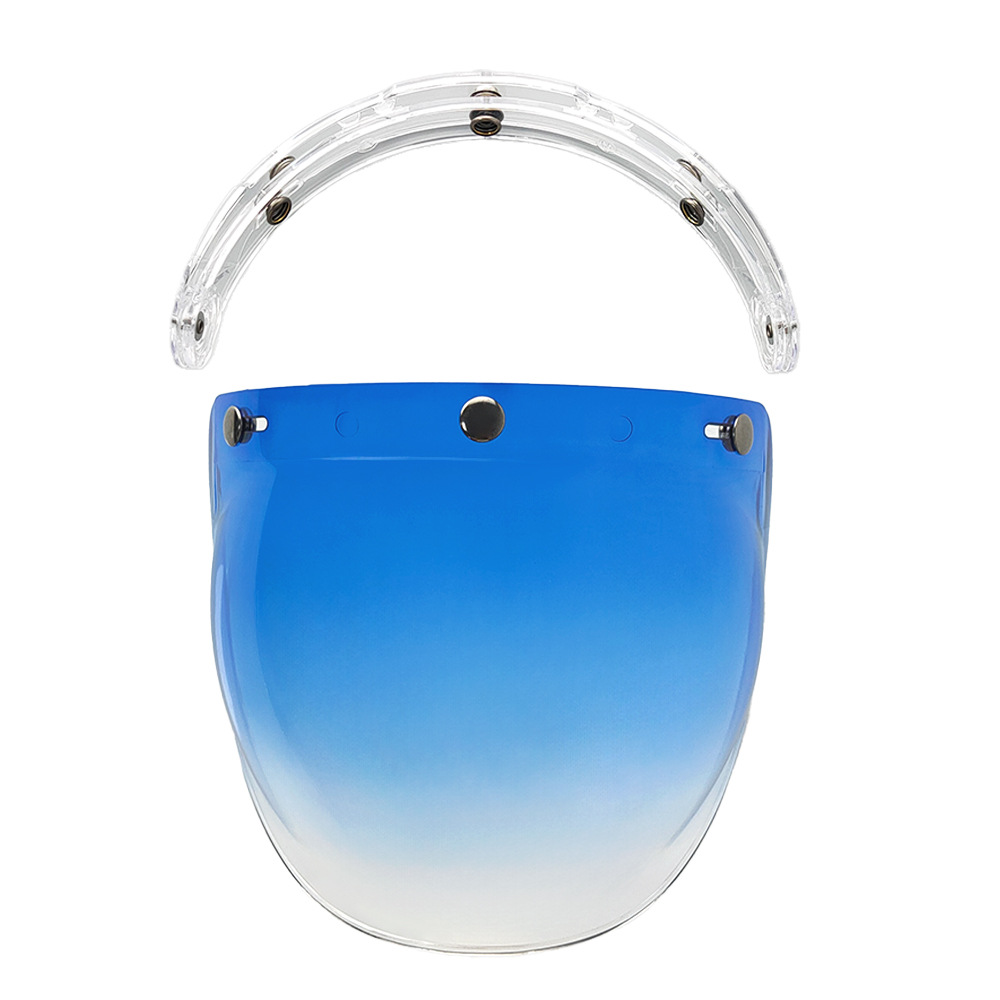 Helmet Bubble Lens Curved Three-Button Electroplating Motorcycle Retro Helmet Mirror Guard Uv Protection Sun Protection