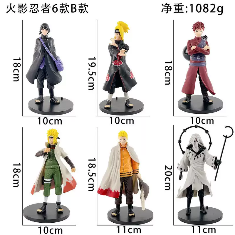 6 live-action Naruto figures from 1st to 11th generation, Naruto, Kakashi, Uchiha, Sasuke, Itachi, Naruto Uzumaki ornaments