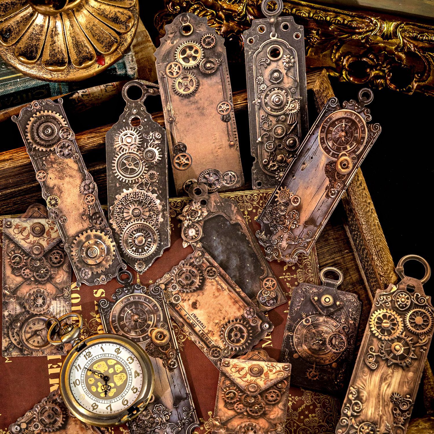 Bolso de papel kraft blanco Mo Bolso de papel adhesivo en relieve leyenda oscura Bolso adhesivo de cuenta manual retro transfronterizo