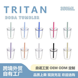 �羳�¿�350ml�Ό�Tritan���ܱ� ͸����ɫ�̲豭 ���ֵ��ˤˮ��