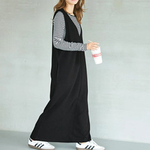 现货 跨境日系乐天ins亚马逊外贸日韩宽松春秋冬背心裙连衣裙长裙
