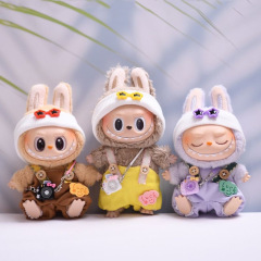 衣類のみ) 第一世代と第二世代のラブ布ペンダント、幸運のオーバーオール、帽子セット、ベビー服、DIY、かわいい