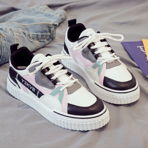 2024 Spring New White Shoes Women's Shoes Student Breathable Versatile Sports Casual Dad Shoes Soft Soled Spring and Autumn