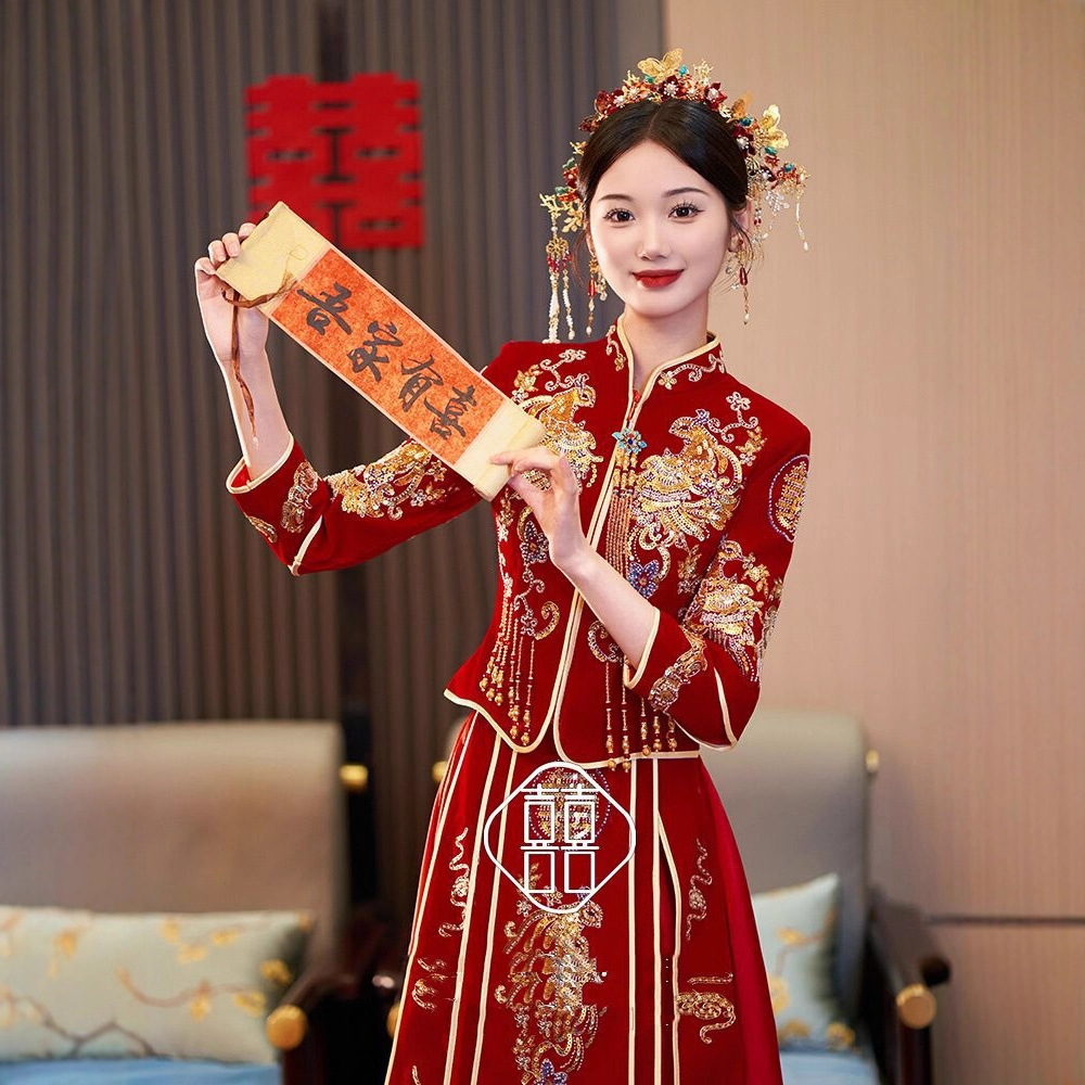 Xiuhe Wedding Dress 2024 New Bride Chinese Wedding Dress for Wedding, Toast, Petite Xiuhe Winter