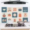 kitchen Anti-oil paste Stove Anti-oil paste Tile stickers thickening Antifouling and water repellent Wall stickers High temperature resistance