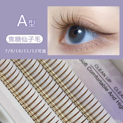 Meng Shuo'er Fairy Eyelashes with Mahogany Hair, A-Style False Eyelashes, Single Cluster Brown Eyelash Hair, Natural, Xinxin Same Style