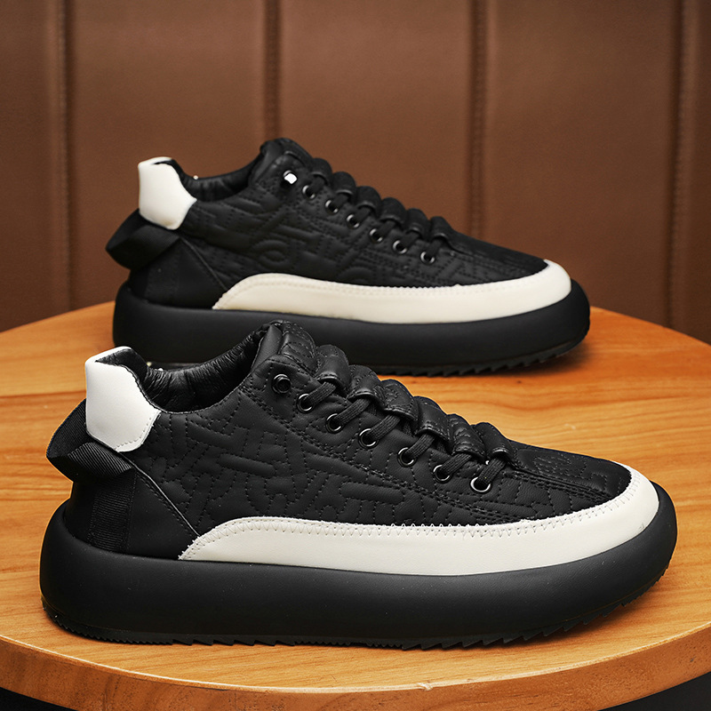 Vielseitige und modische Casual-Sneaker für Frühjahr 2024, neue einbeinige Herrenschuhe, niedrig geschnittene, atmungsaktive runde Zehenpartie_voghion.com