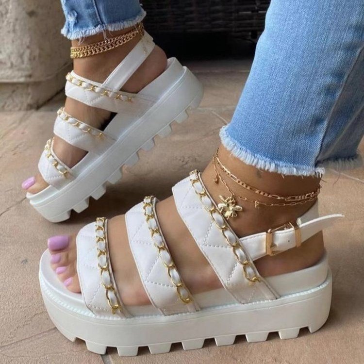 summer new open-toed thick-soled sandals nihaostyle clothing wholesale NSJJX70510