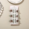 #5 Glitter-Gray [Set of 6 with Cards] 4cm Plumeria Style