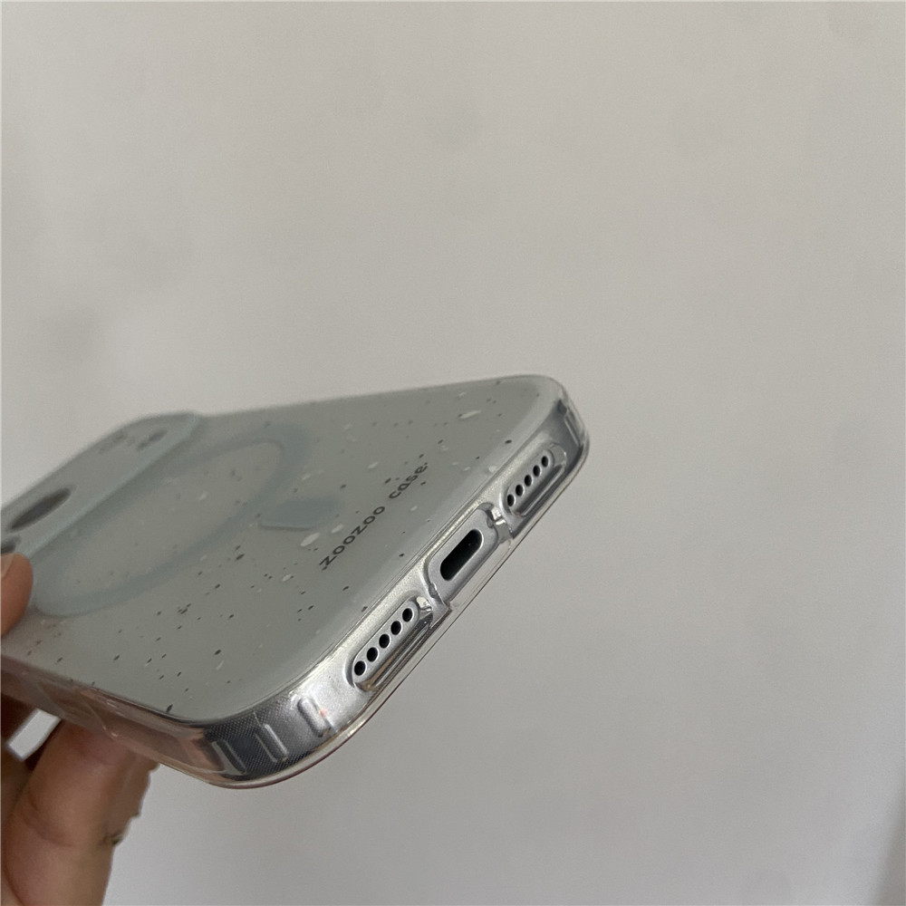 Custodia magnetica blu latte con inchiostro splash adatta per iPhone 17 16 Simple 15 Pro, stile coreano 14/13/12_voghion.com