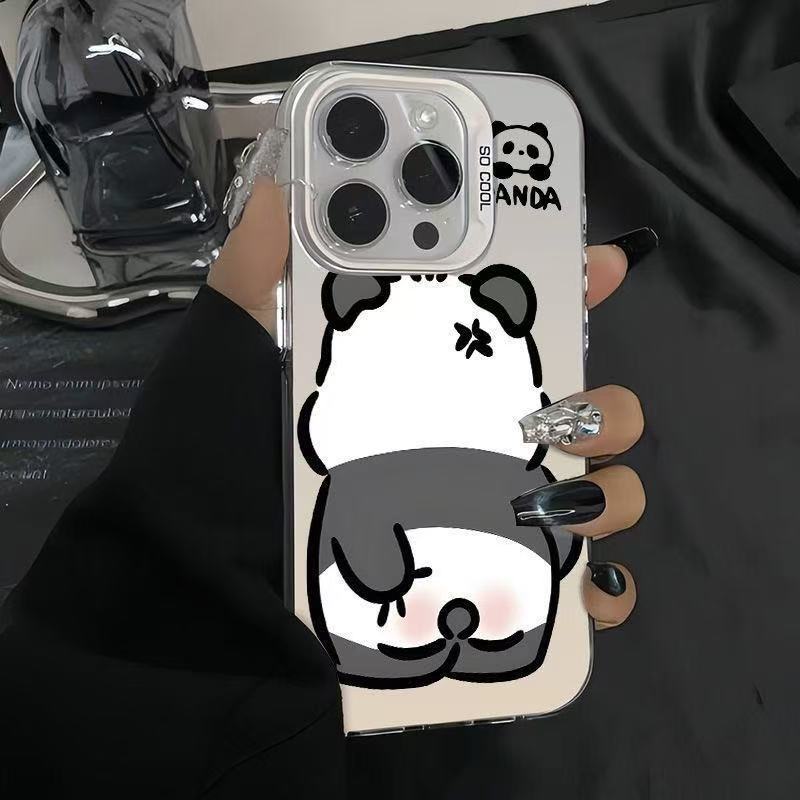 El nuevo lindo panda para iPhone 16 funda para teléfono móvil Apple 15promax/14 anti-caída 13pro/12/11