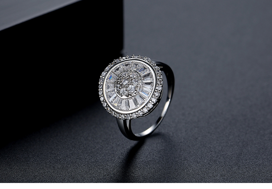 Fashion Simple Style Geometric Copper Plating Diamond Zircon Rings