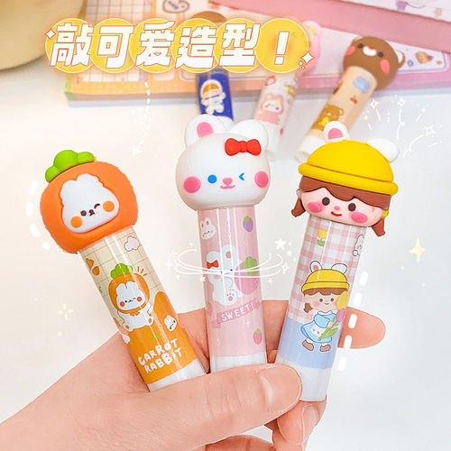 Cute cartoon shape solid glue student stationery glue stick office supplies strong glue children DIY solid glue
