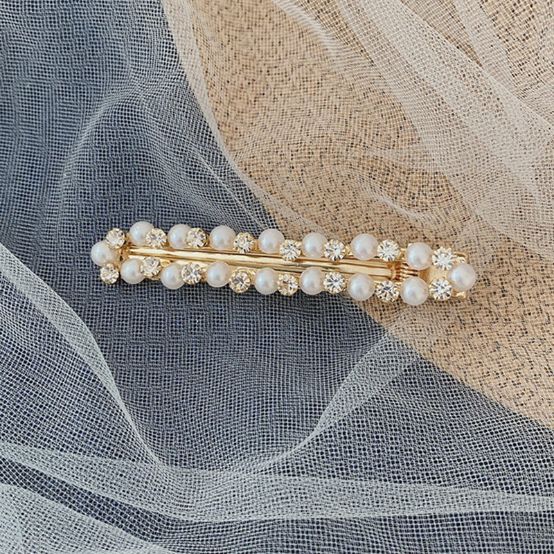 100#K pearl rhinestones-double row long style @.