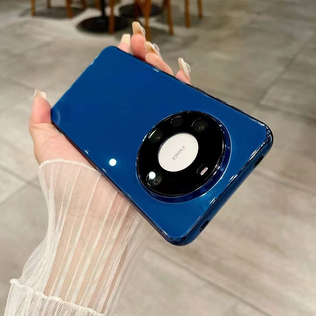 Enchapado en color puro Apple 16ProMax carcasa de vidrio cristal de hielo Huawei mate70pro carcasa del teléfono móvil para Huawei p70