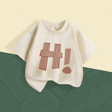 夏季新款儿童纯棉T恤短袖百搭潮流休闲男童女童圆领打底衫