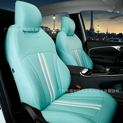 Car Seat Covers, Full Surround for Five-Seater Vehicles, Special Car-Specific Seat Covers, Nappa Leather, Breathable, Wear-Resistant Seat Cushion Covers, Stylish for the Back Seats (Modelə uyğun (Original) oturacaq örtükləri) - mint-greenfully-surrounded-by-nappa-leather-car-customization