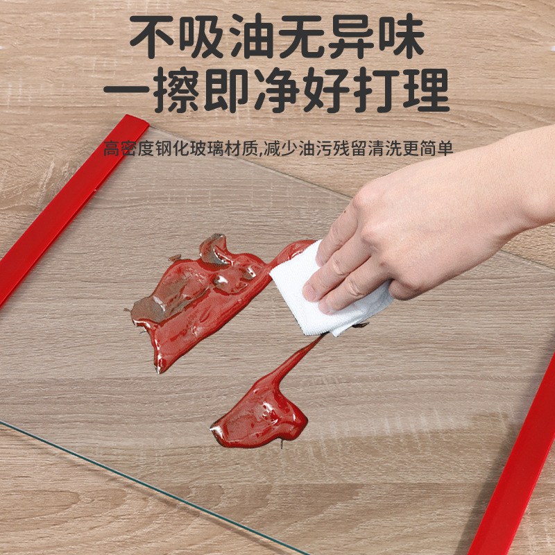 家用切菜板透明钢化玻璃菜板双面使用防霉家用超白钢化玻璃菜板|undefined