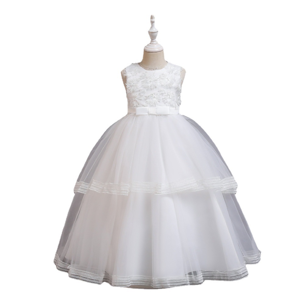 Vestido DE LOS NIÑOS vestido de princesa puffy Vestido largo de la ropa de los niños 61 ropa de rendimiento falda de malla en stock
