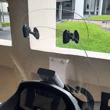 摩托车前挡风玻璃可调加高风挡可调PC挡雨镜通用导流板改装配件