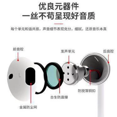 Слушалки совместимые с Apple, Oppo, Huawei, Vivo, Xiaomi, iPhone, проводное управление, Android