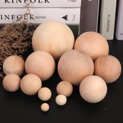 Manufacturer wholesale solid wood balls 1-9 cm round wood beads painted balls natural wood color solid balls loose beads DIY beads