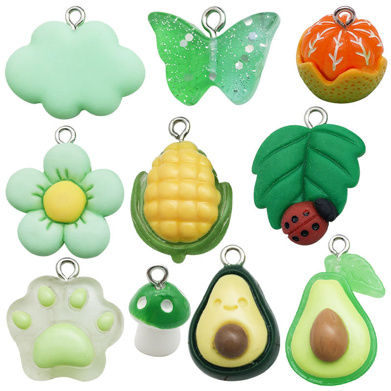 5g Weight 1 Piece Resin Fruit Mushroom Butterfly Pendant