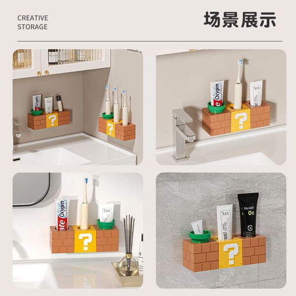Super Malio electric toothbrush storage rack without punching…