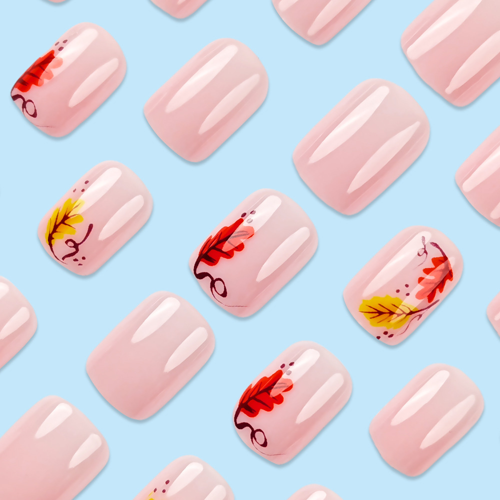 Europa y los Estados Unidos venden un parche de uñas cuadrado simple blanco de uñas parche de uñas de alto nivel de otoño dorado para usar uñas