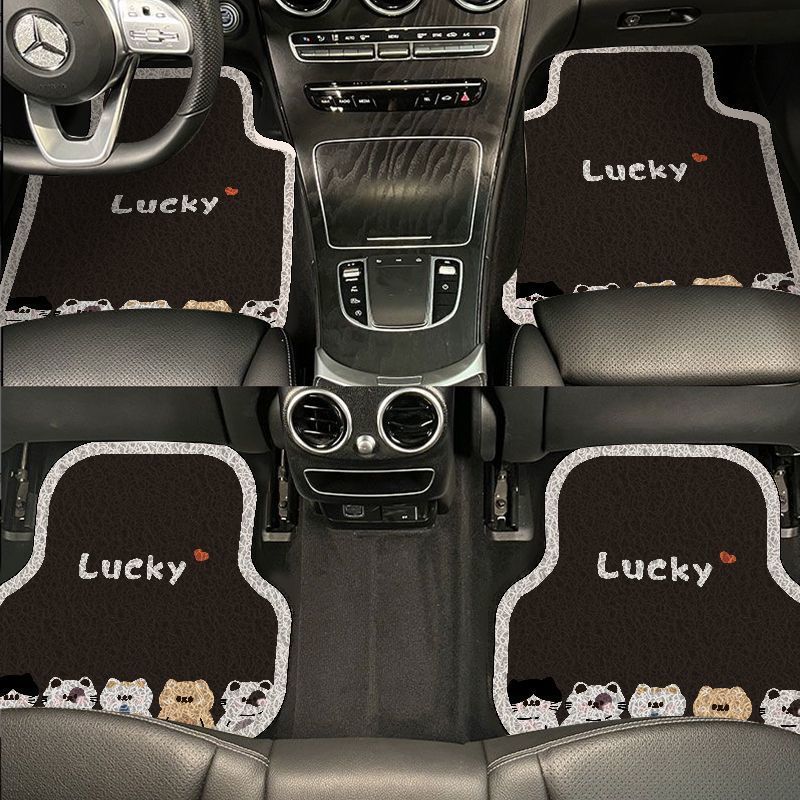 Car wire loop floor mat, single piece for the driver's side and passenger side, carpet-style driver's seat floor mat, universal