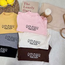 儿童秋冬打底衫男童女童卡通印花薄绒上衣宝宝保暖弹力高领T恤韩