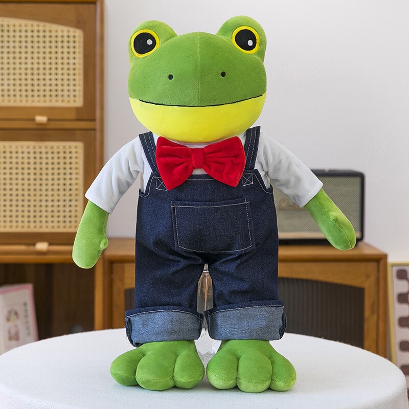 Foreign Trade Mr. Frog Plush Toy in Jeans, New Cross-Border Long-Legged Internet Celebrity Lonely Frog Foreign Trade Mr. Frog Plush Toy in Jeans, New Cross-Border Long-Legged Internet Celebrity Lonely Frog