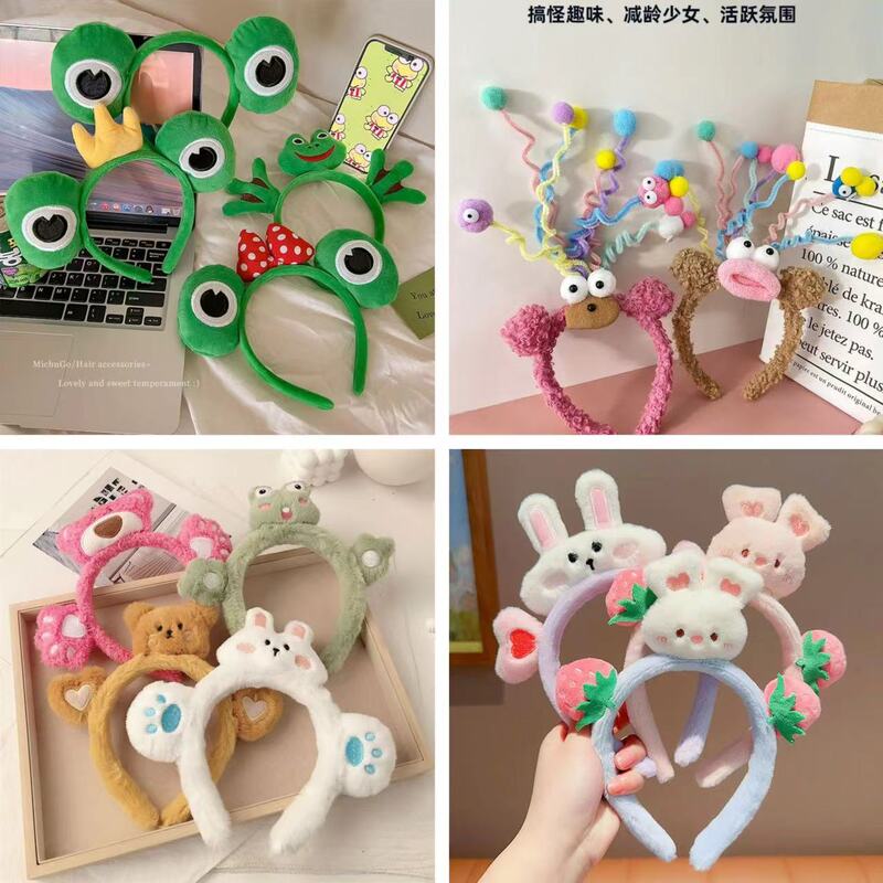 Cute Rabbit Cartoon Stuffed Face Wash Headband Autumn and Winter Hair Accessories Easiest for Match Non-slip Super Cute Headwear New Bow Cute Rabbit Cartoon Stuffed Face Wash Headband Autumn and Winter Hair Accessories Easiest for Match Non-slip Super Cute Headwear New Bow