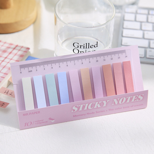 Paper Mr. Index Sticky Notes, Minimalist Morandi Color Memory Node Series Note Markers, Choose 6 Styles