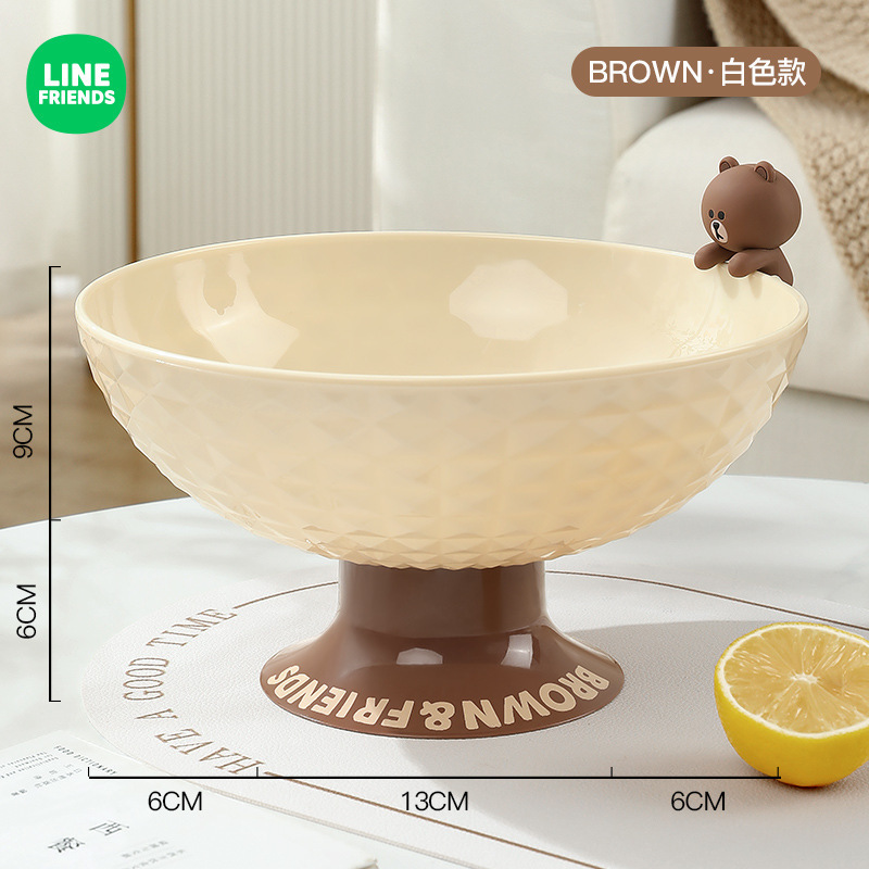 LINE FRIENDSフルーツプレート高級感軽贅沢風スナックフルーツプレートスナックキャンディー菓子ドライフルーツ高足プレート|undefined