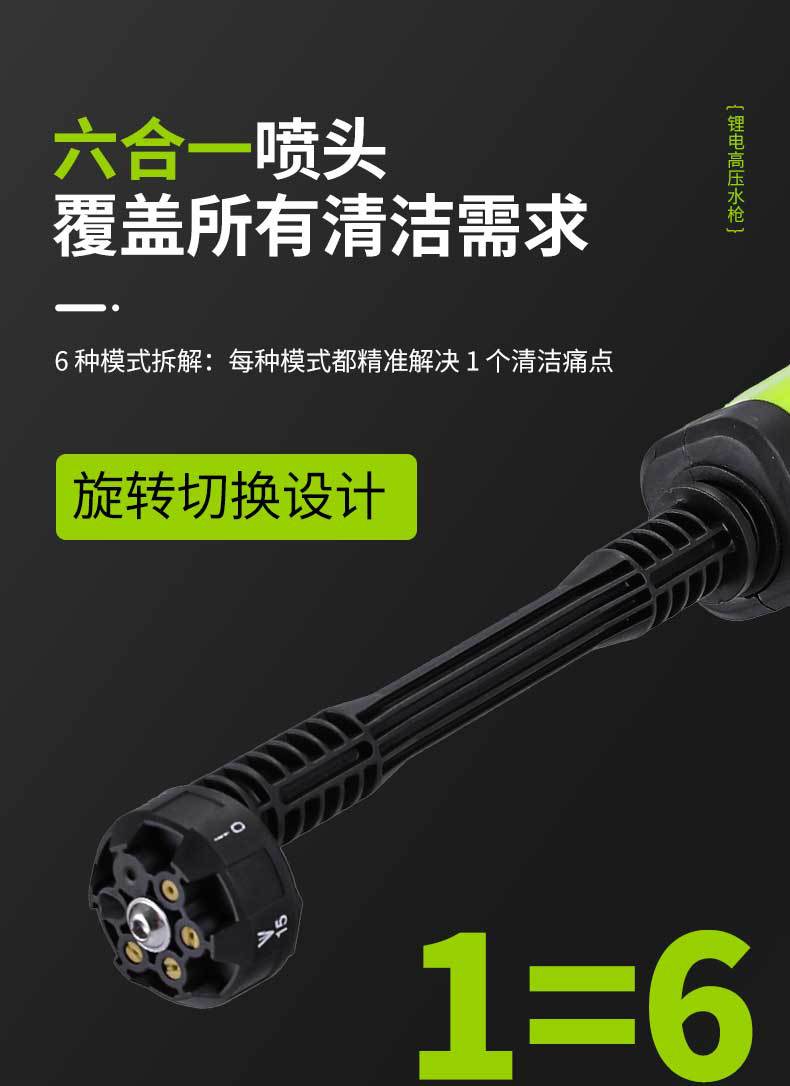 Customized [New Double-Pin] Cordless Car Washer Portable High-Pressure Water Gun with Lithium Battery for Home Car Washing