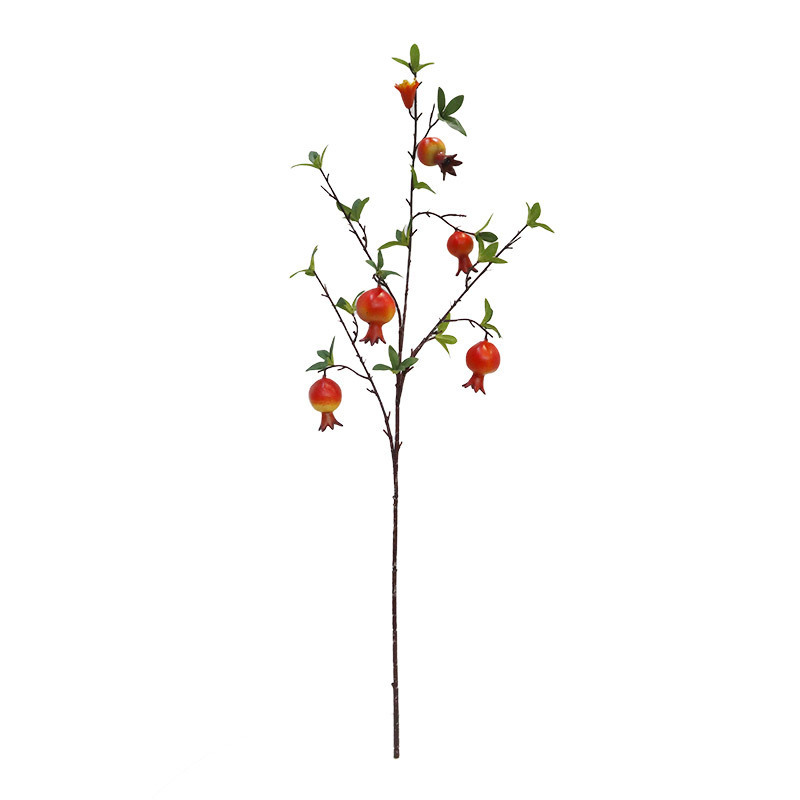 模造花ザクロ果装飾装飾品シンプルでファッション的なリビングテーブルの偽花の枝の乾いた花の枝の生け花の置物|undefined