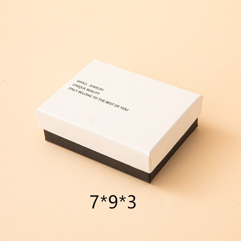 Fábrica en stock blanco negro caja de joyería luz lujo anillo pendientes caja de embalaje de la joyería