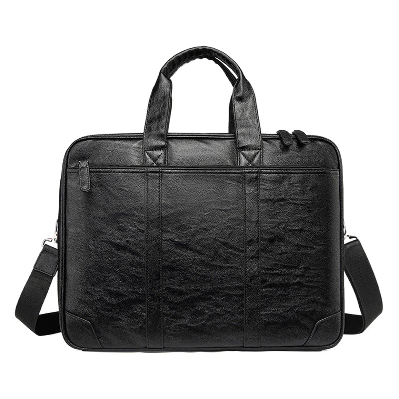 Nuevos hombres pu portátil maletín Oficina de conferencias de negocios gran capacidad 15,6 pulgadas Bolsa de computadora de una sola pieza entrega