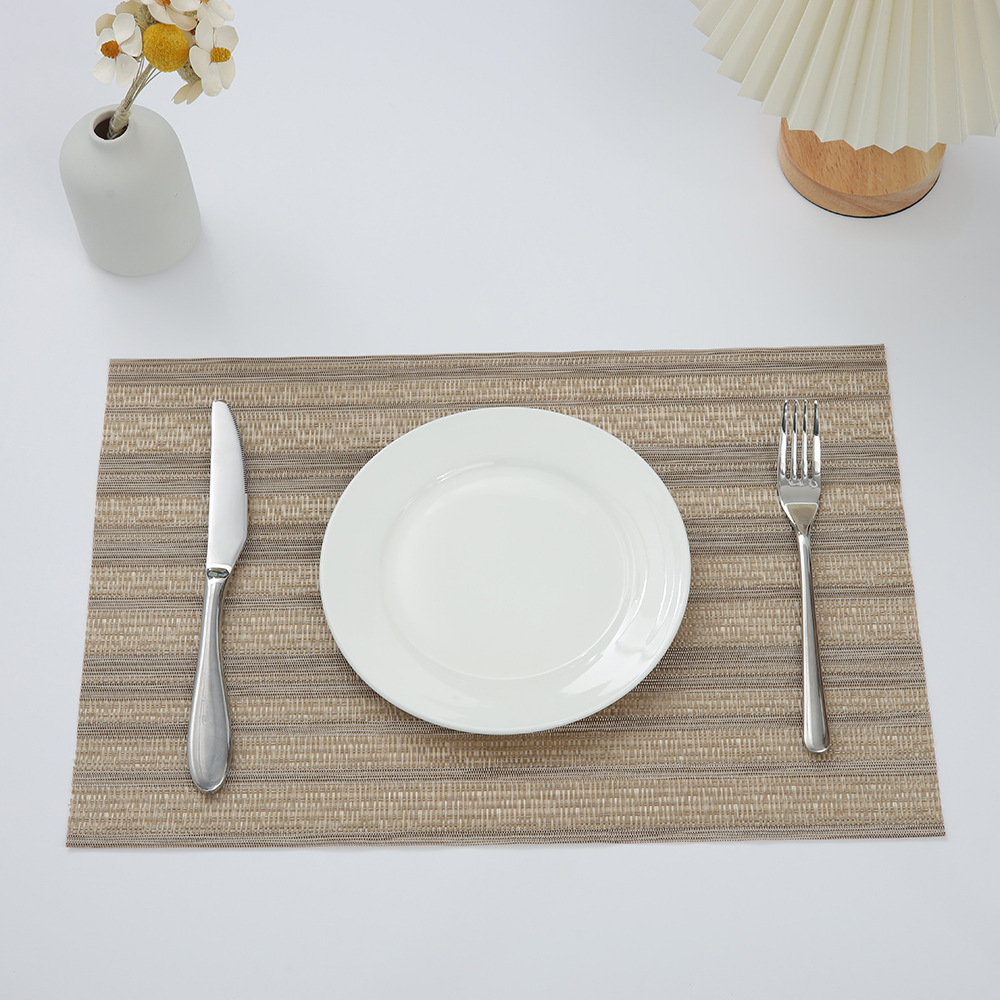 Nuevo mantel de PVC tejido a rayas fácil de cuidar estera de aislamiento de dos colores antideslizante