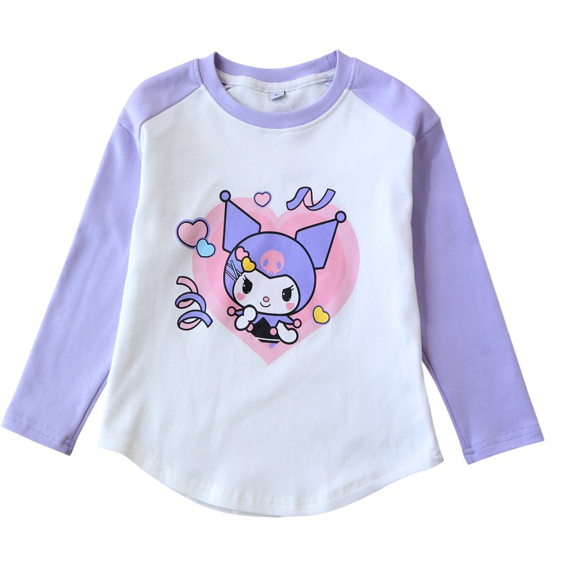 Camiseta de manga larga para niñas, primavera y otoño 2026, nuevo estilo, camiseta básica infantil de algodón, top elegante con dibujos animados para bebés