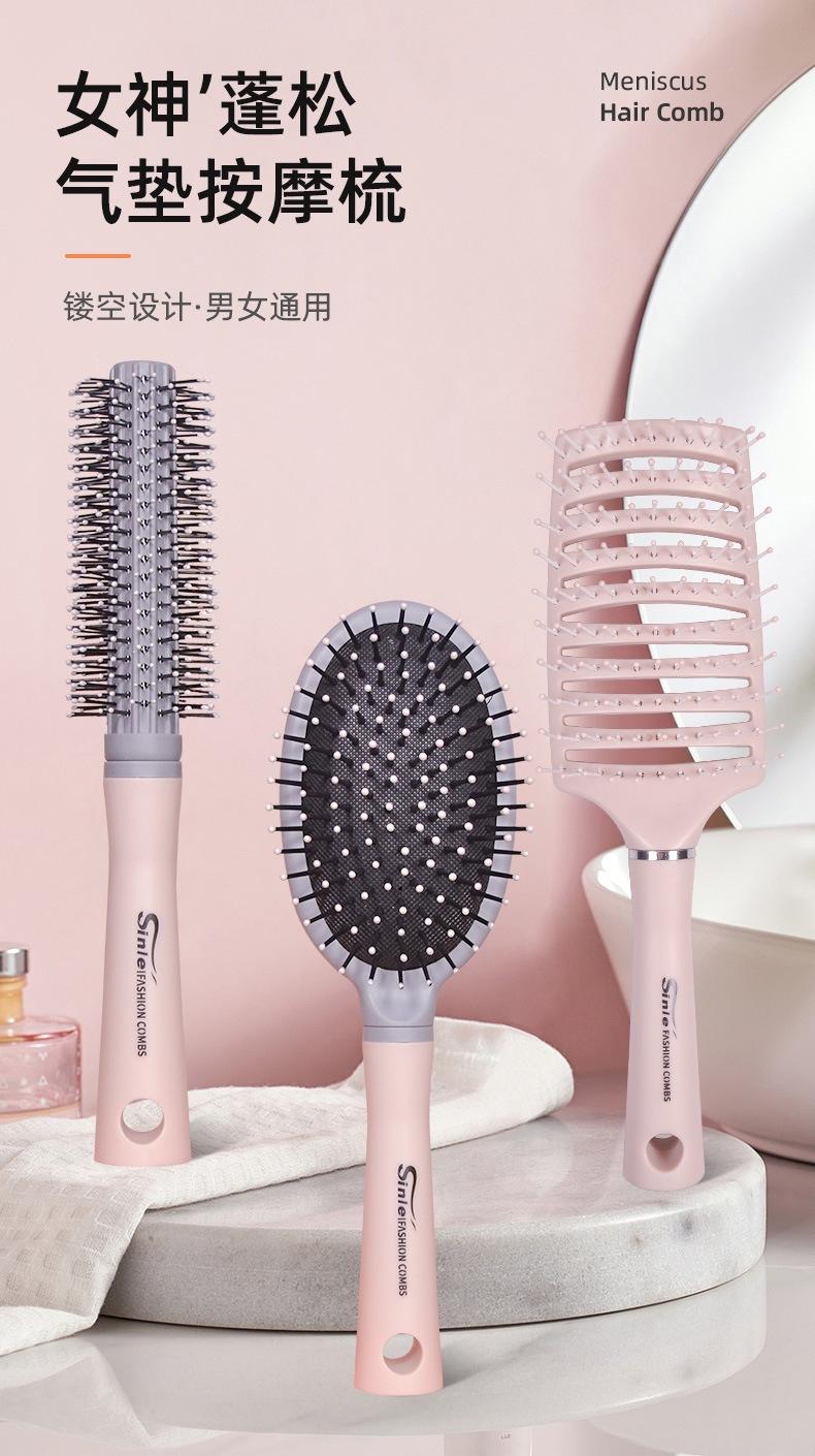 Macaron Curved Scalp Massage Comb Set for Men Volumizing Styling and Curl Shaping 3 Piece Combo key features