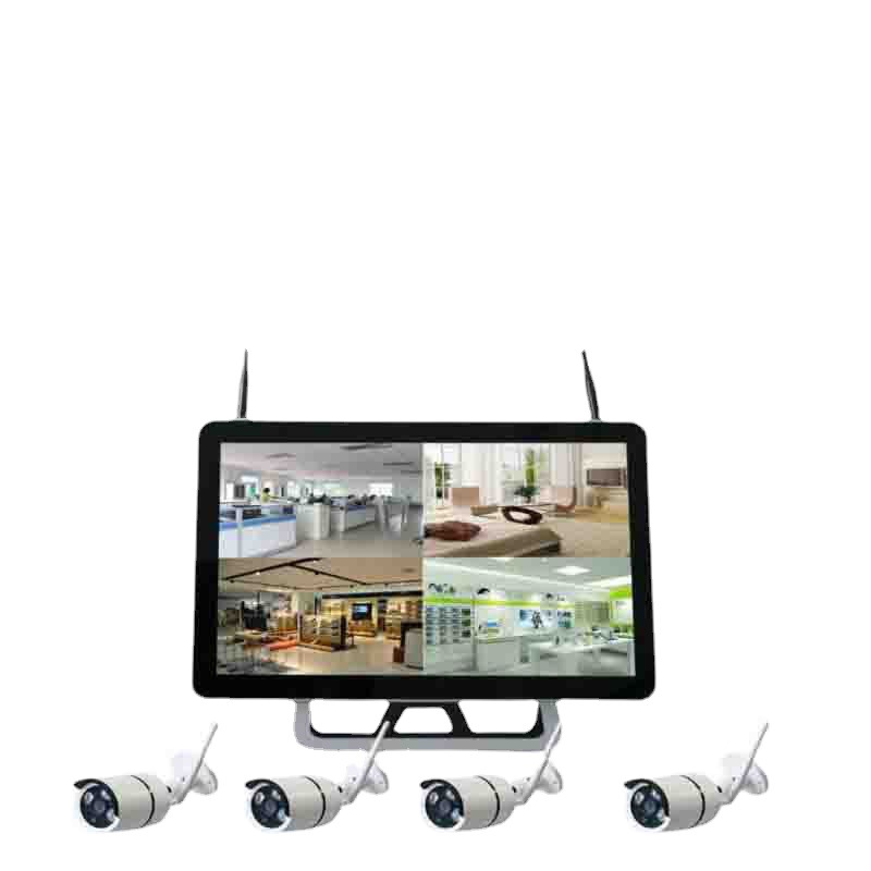 Inalámbrico con pantalla wifi webcam 2 millones HD doméstico 4 vías con pantalla todo en uno